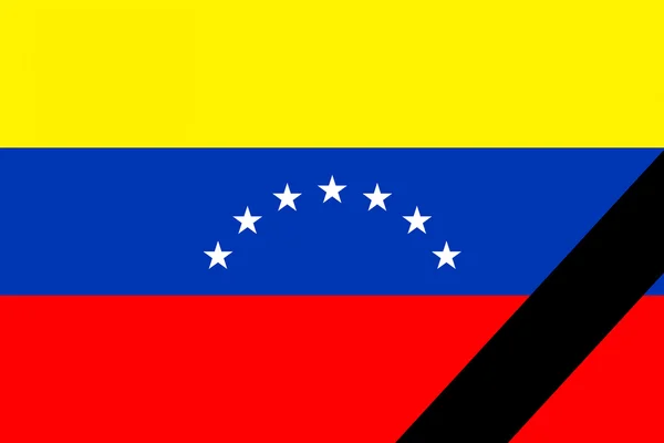 Die venezuelanische Flagge im Trauerstil — Stockfoto