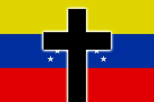 The Venezuelan flag in mourning style — Stock Photo, Image