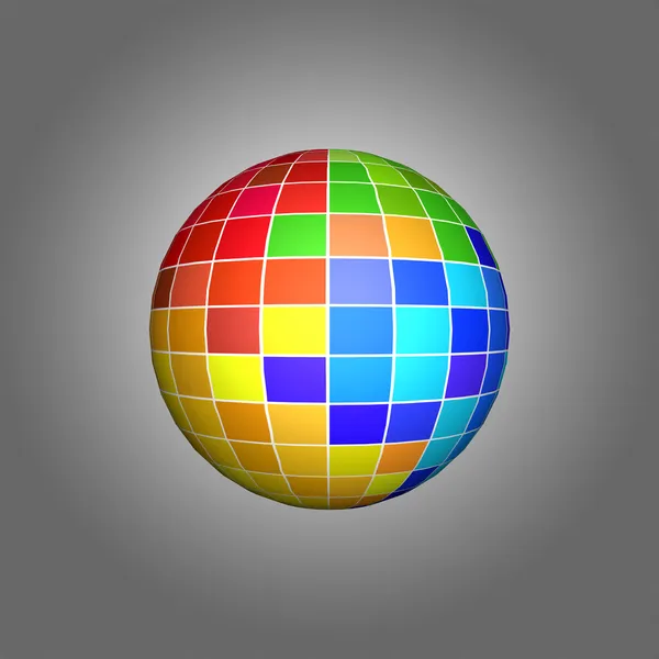 Pixel art. The multi-colored sphere — Stock Photo, Image