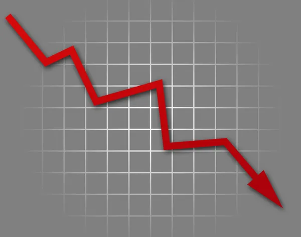 Arrow graph going down — Stock Photo, Image