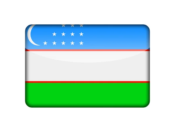 La bandera uzbeka — Foto de Stock