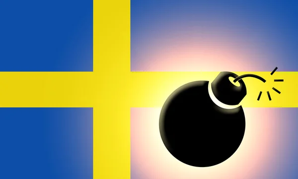Шведский флаг — стоковое фото