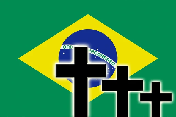 Die brasilianische Flagge — Stockfoto