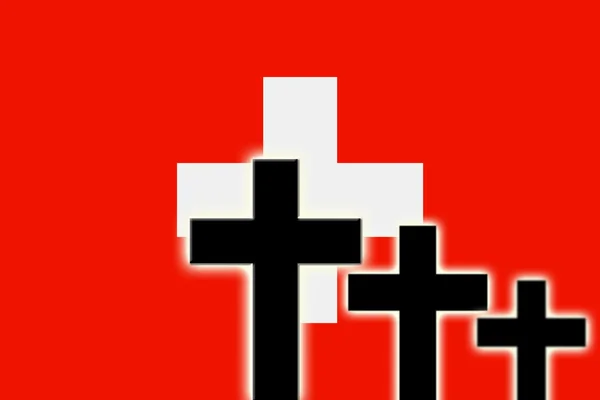 Švýcarská vlajka — Stock fotografie