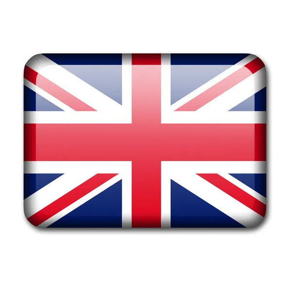 Glossy icon in the style of the UK flag. — Stock Photo, Image