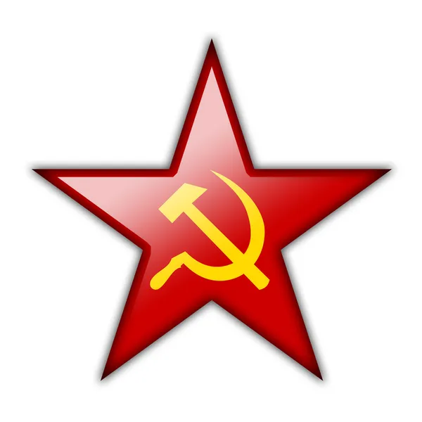 Lesklý ikona ve tvaru červené hvězdy — Stock fotografie