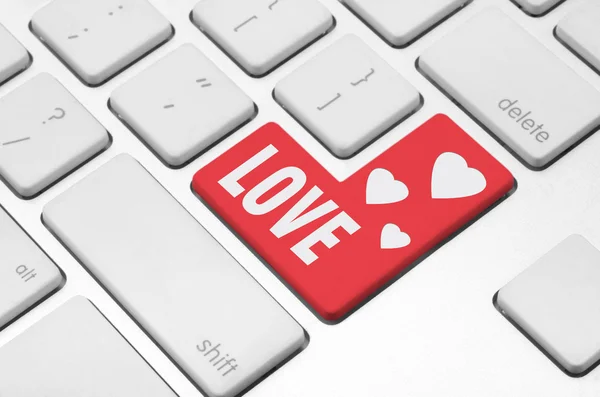 Tasto Love sulla tastiera del computer — Foto Stock