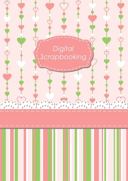 Scrapbooking página romántica — Vector de stock