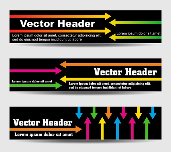 Заголовки зі стрілками і текстом — стоковий вектор