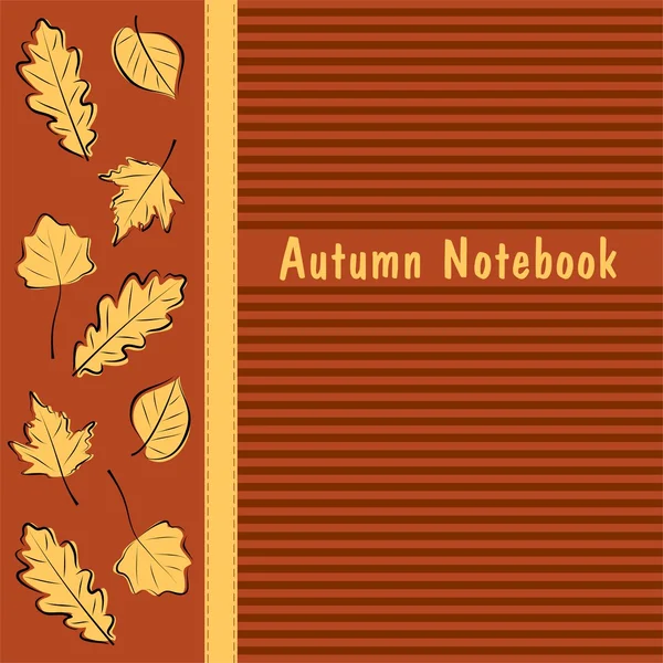 Portada del cuaderno de otoño — Vector de stock