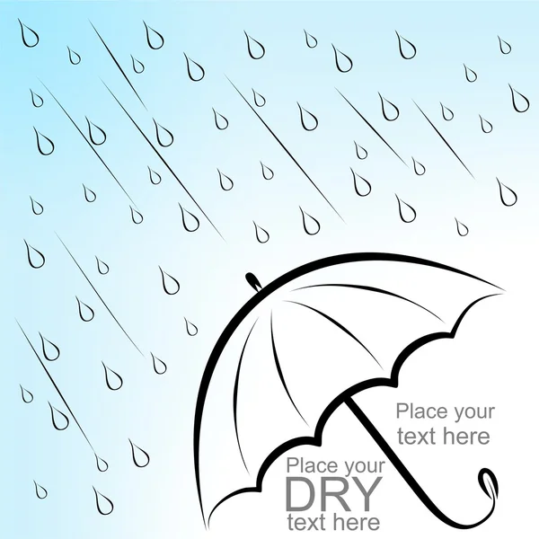 Dry text under umbrella — Stock Vector