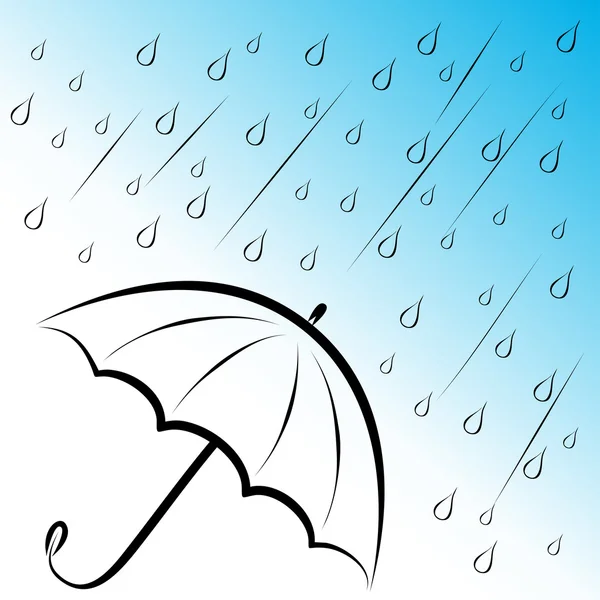 Rain and umbrella protection — Stock Vector