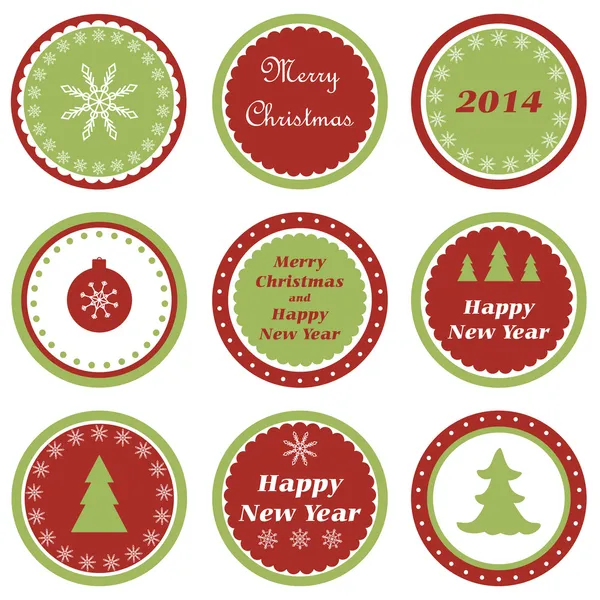 Christmas cupcake toppers — Stock Vector