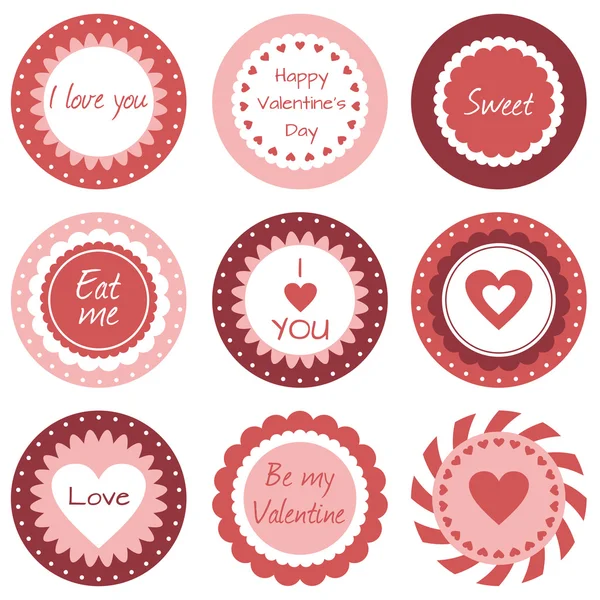 Cupcake toppers Sevgililer günü için — Stok Vektör