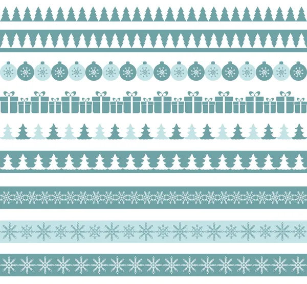 Blue Christmas borders — Stock Vector