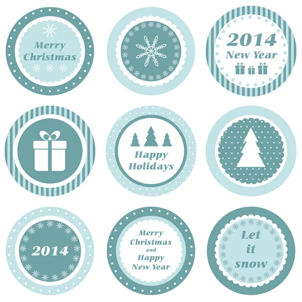 Cupcake toppers para o Natal e Ano Novo — Vetor de Stock