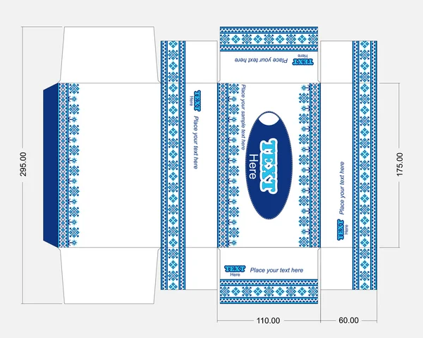 Plantilla de caja de toallitas húmedas — Vector de stock