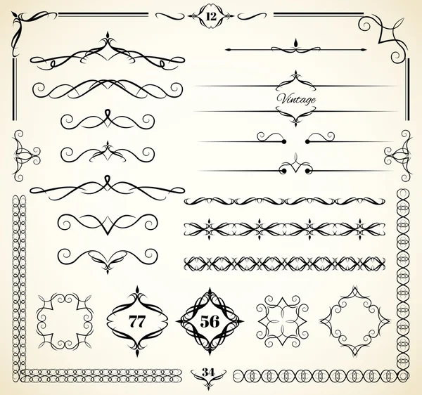 Elementos decorativos vintage — Vector de stock