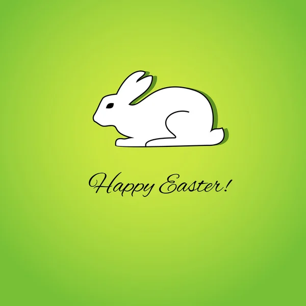 Tarjeta de Pascua con conejo blanco — Vector de stock