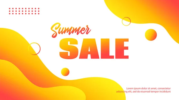 Summer sale liquid yellow banner. Vector abstract background for special offer advertisement. Social media, facebook banner — стоковый вектор