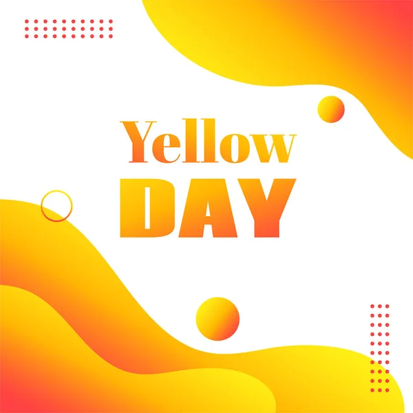 Dia Amarelo Vetor Cartão Saudação Fluido Líquido Abstrato Fundo Criativo —  Vetores de Stock