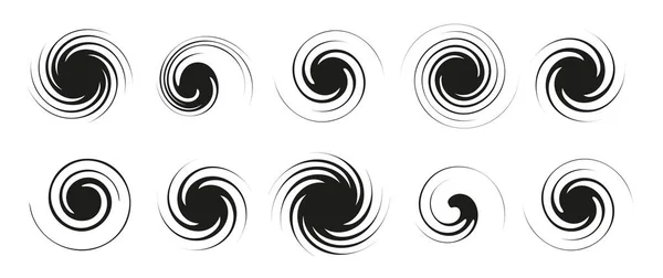 Spiral Dan Pusaran Vektor Ditetapkan Geometrik Bulat Memutar Abstrak Elemen - Stok Vektor