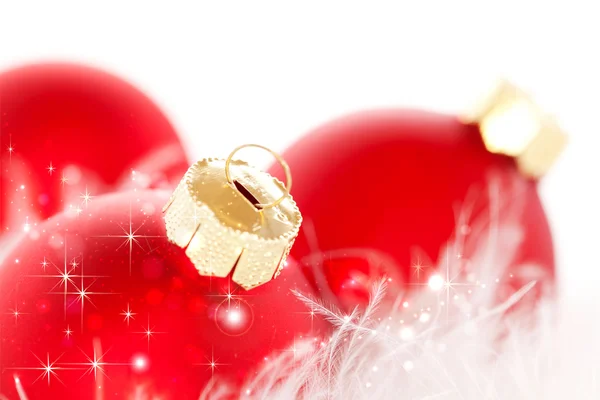 Červené vánoční koule — Stock fotografie