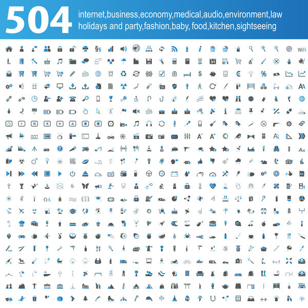 504 blue and grey Icons