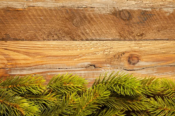 Abeto de Navidad en una tabla de madera — Foto de Stock