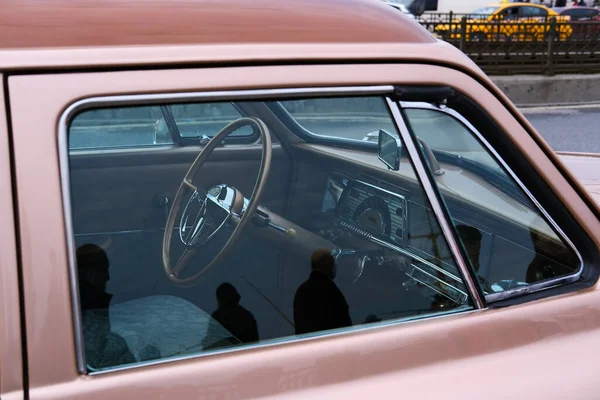 Fenêtre Latérale Détails Intérieurs Une Voiture Américaine Vintage — Photo