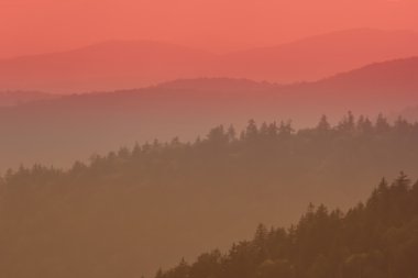 Kırmızı ve pembe tonlarını büyük smoky Dağları