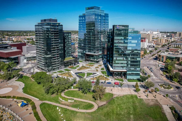 Saskatchewan, Kanada 'daki Saskatoon şehrinin hava aracı görüntüsü