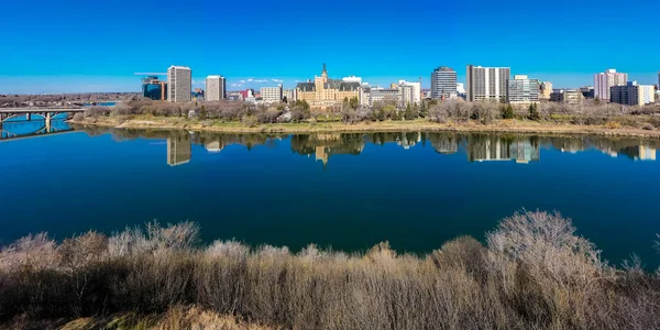Saskatoon, Saskatchewan, Kanada şehir merkezinin hava manzarası
