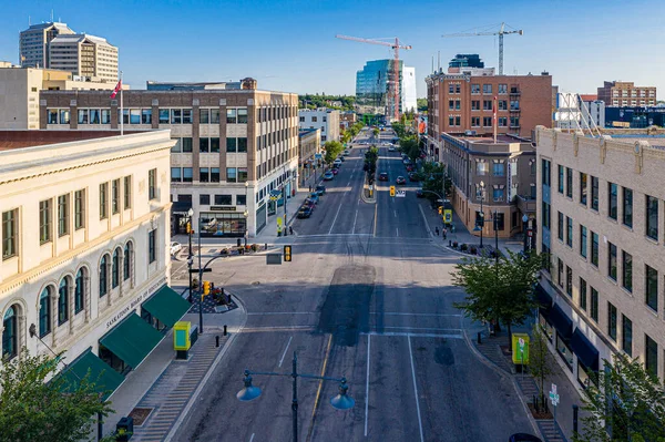 Aerial view of the downtown area of Saskatoon, Saskatchewan, Canada — Stockfoto