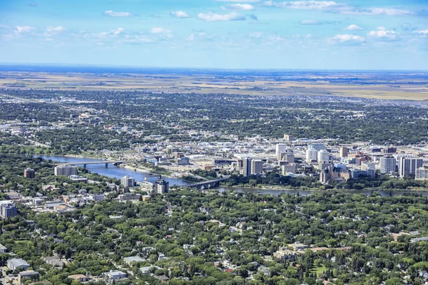 Saskatoon, Saskatchewan, Kanada şehir merkezinin hava manzarası