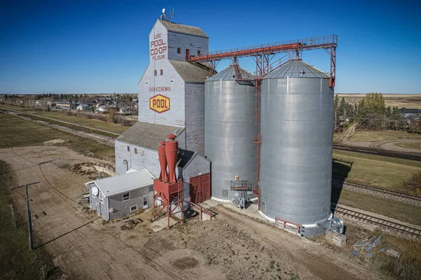 Aberdeen Aerial including the local grain elevator — Stock Photo, Image