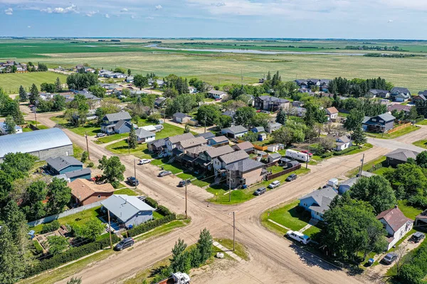 Pemandangan udara Aberdeen, Saskatchewan — Stok Foto