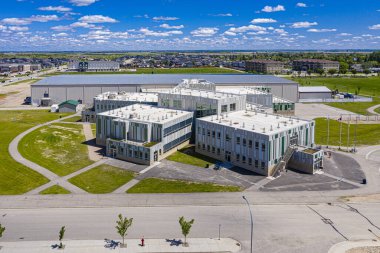 Warman ve Saskatchewan 'ın Kanada bozkırlarındaki hava manzarası