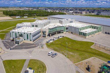 Warman ve Saskatchewan 'ın Kanada bozkırlarındaki hava manzarası