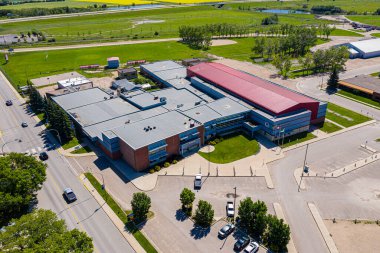 Warman ve Saskatchewan 'ın Kanada bozkırlarındaki hava manzarası