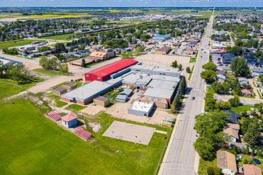 Warman ve Saskatchewan 'ın Kanada bozkırlarındaki hava manzarası