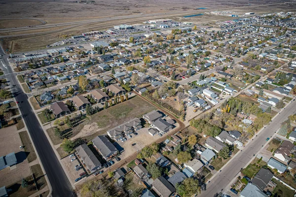 Vue aérienne de Martensville dans le centre de la Saskatchewan — Photo