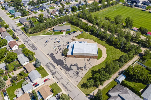 Veduta aerea di Warman, Saskatchewan sulle praterie canadesi — Foto Stock