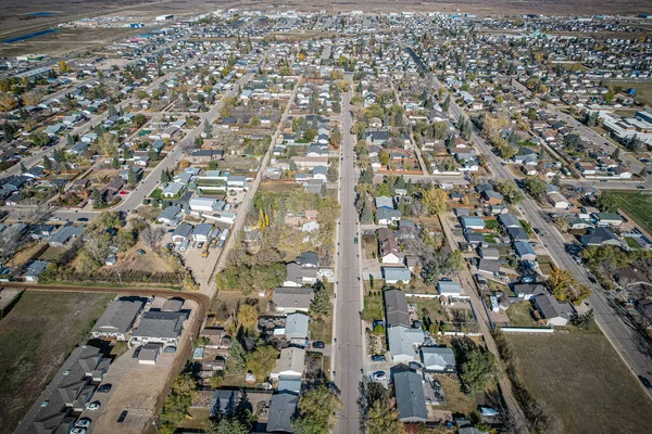 Widok z lotu ptaka na Martensville w centrum Saskatchewan — Zdjęcie stockowe