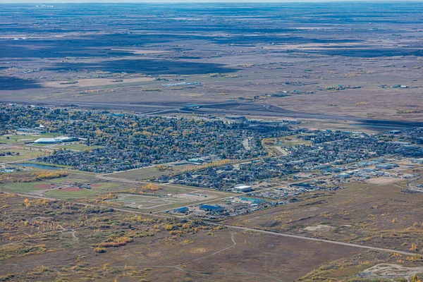 Vista aérea de Martensville no centro de Saskatchewan — Fotografia de Stock