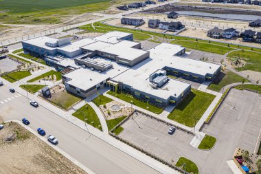 Warman ve Saskatchewan 'ın Kanada bozkırlarındaki hava manzarası