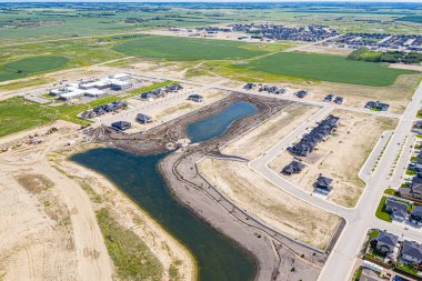Warman ve Saskatchewan 'ın Kanada bozkırlarındaki hava manzarası
