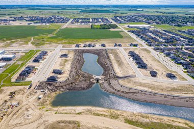 Warman ve Saskatchewan 'ın Kanada bozkırlarındaki hava manzarası
