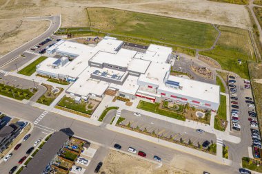 Saskatchewan 'ın merkezindeki Martensville' in hava manzarası