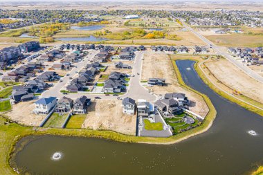 Saskatchewan 'ın merkezindeki Martensville' in hava manzarası